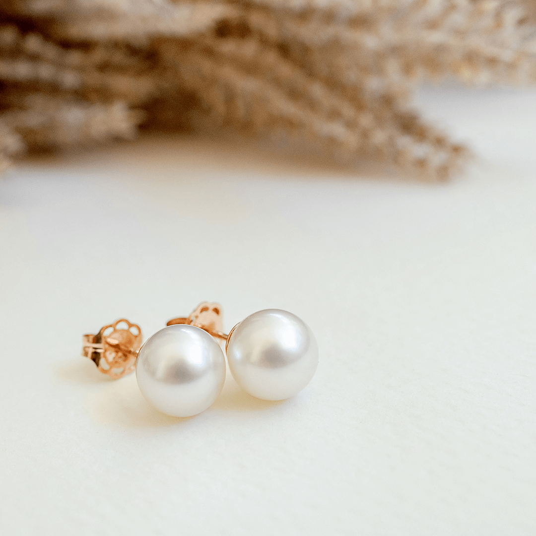 Rose Gold South Sea Pearl Studs