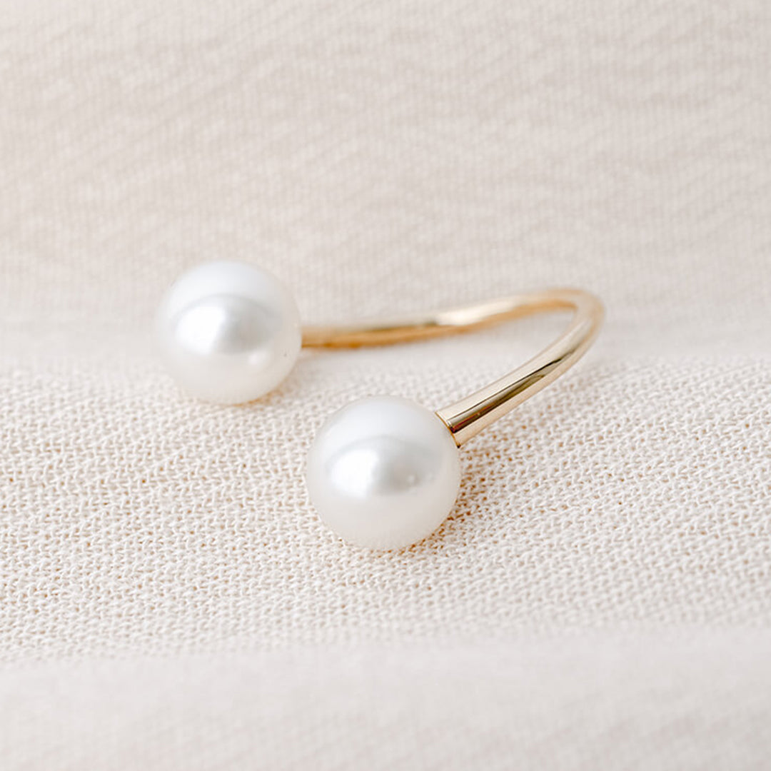 Yellow Gold Double South Sea Pearl Ring