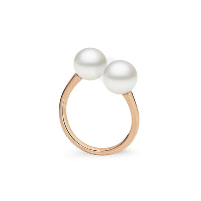 Rose Gold Double Pearl Ring