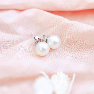 White Gold South Sea Pearl Studs
